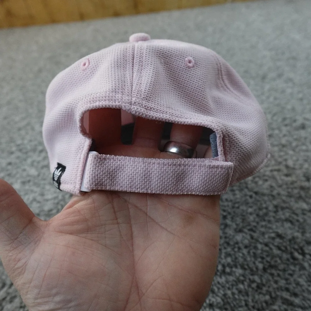 Adidas Hat Cap Mens One Size Pink Adjustable Strap Back Trefoil Patch Casual Gym